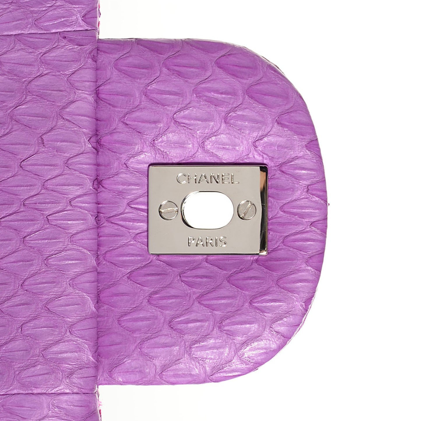 Elaphe Snakeskin Quilted Jumbo Easy Carry Flap Purple