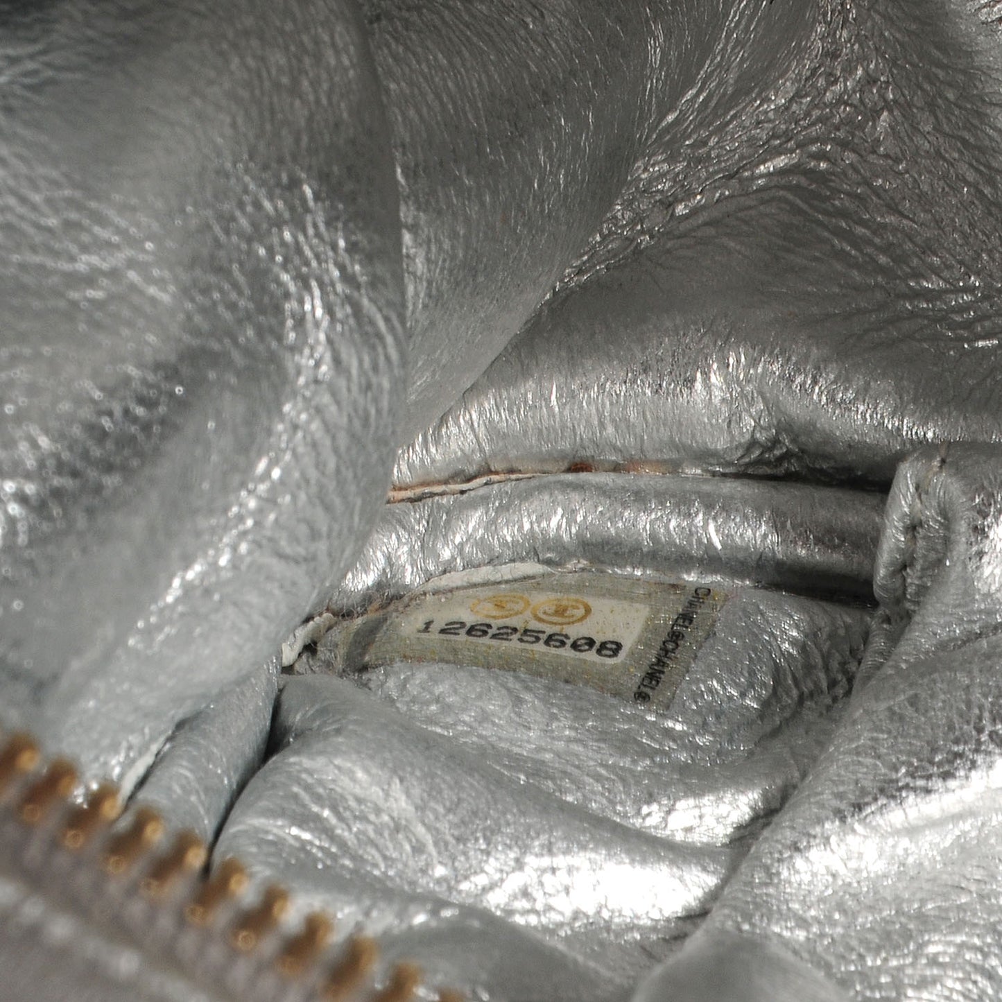 Calfskin Small Reissue Camera Case Metallic Silver