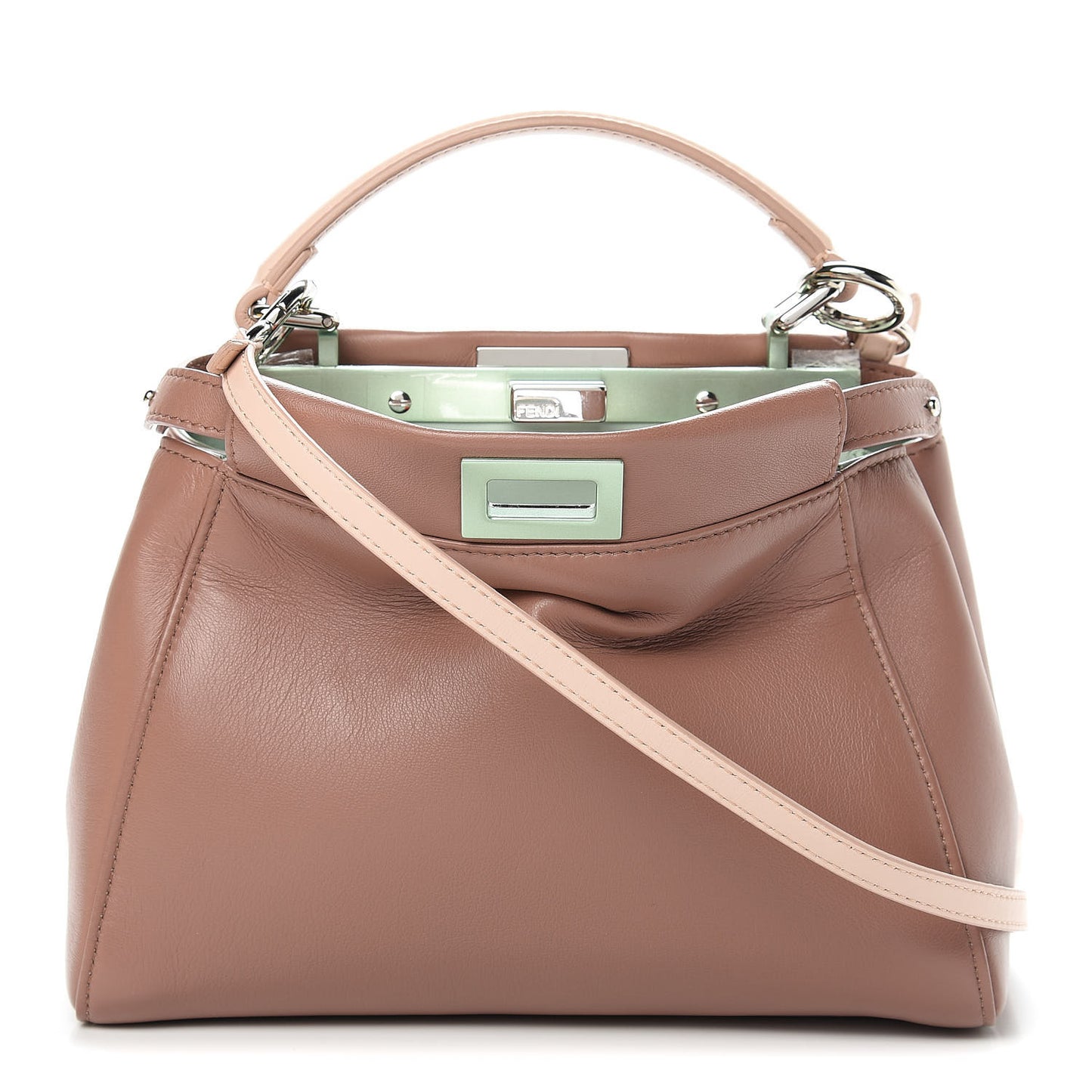 Nappa Colorblock Mini Peekaboo Iconic Satchel English Rose Plaster Oxigen