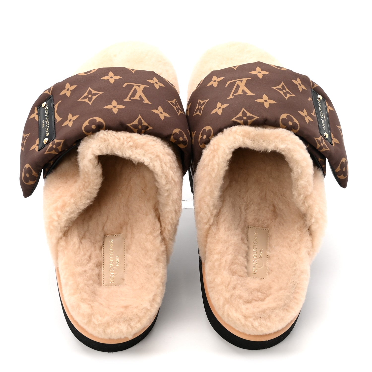 Louis Vuitton Nylon Monogram Shearling Pillow Comfort Mule 40 Cacao Brown 2 of 8