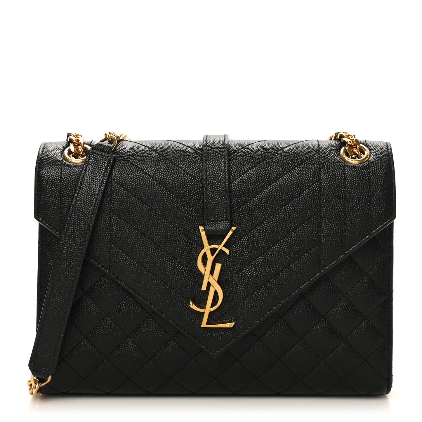 Grain De Poudre Textured Mixed Matelasse Triquilt Medium Monogram Satchel Black