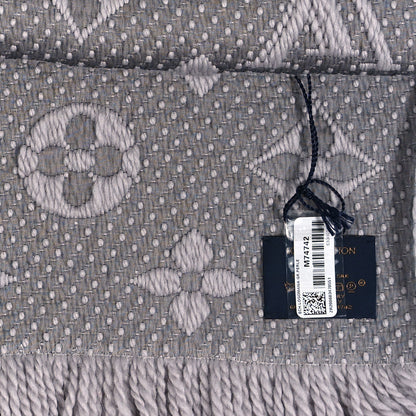 Louis Vuitton Wool Silk Logomania Scarf Pearl Grey 3 of 3