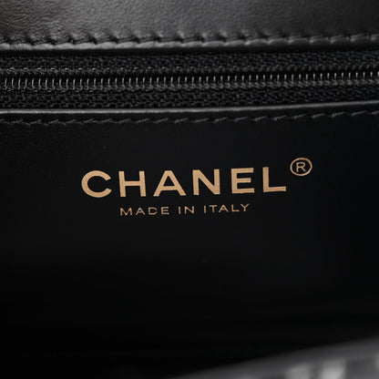 Chanel Tweed Houndstooth Quilted Nano Kelly Shopper Black White 6 of 12