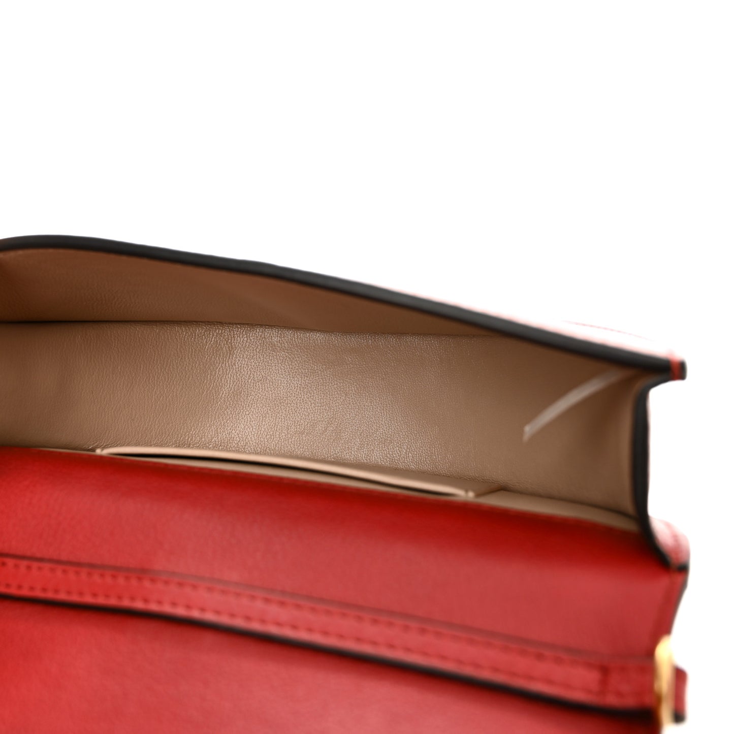 Calfskin Small Nile Bracelet Minaudiere Bag Dahlia Red