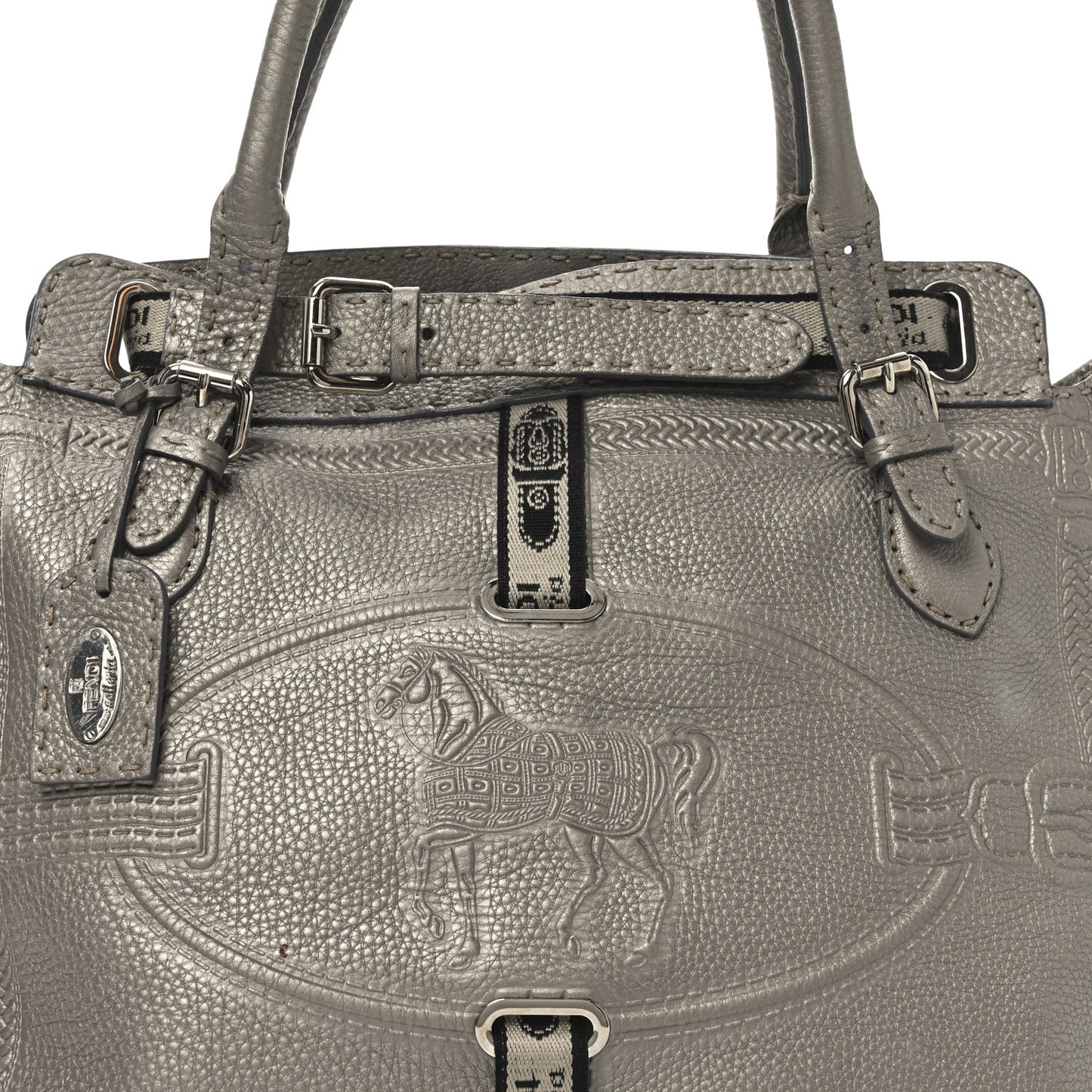 Cuoio Romano Selleria Large Villa Borghese Tote Peltro