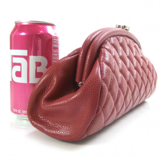 Caviar Quilted Timeless Clutch Red
