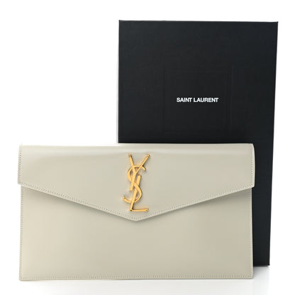 Saint Laurent Smooth Shiny Calfskin Uptown Pouch Crema Soft 8 of 8