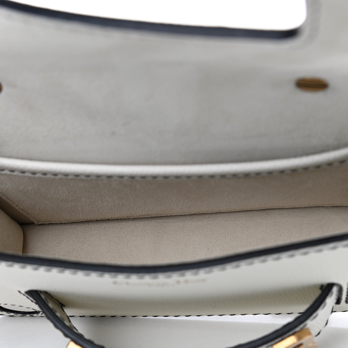 Grained Calfskin Mini J'Adior Chain Flap Bag Latte