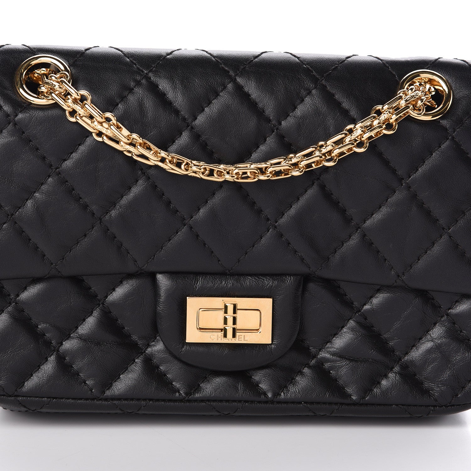 Chanel Aged Calfskin Quilted 2.55 Reissue Mini Flap Black 8 of 11
