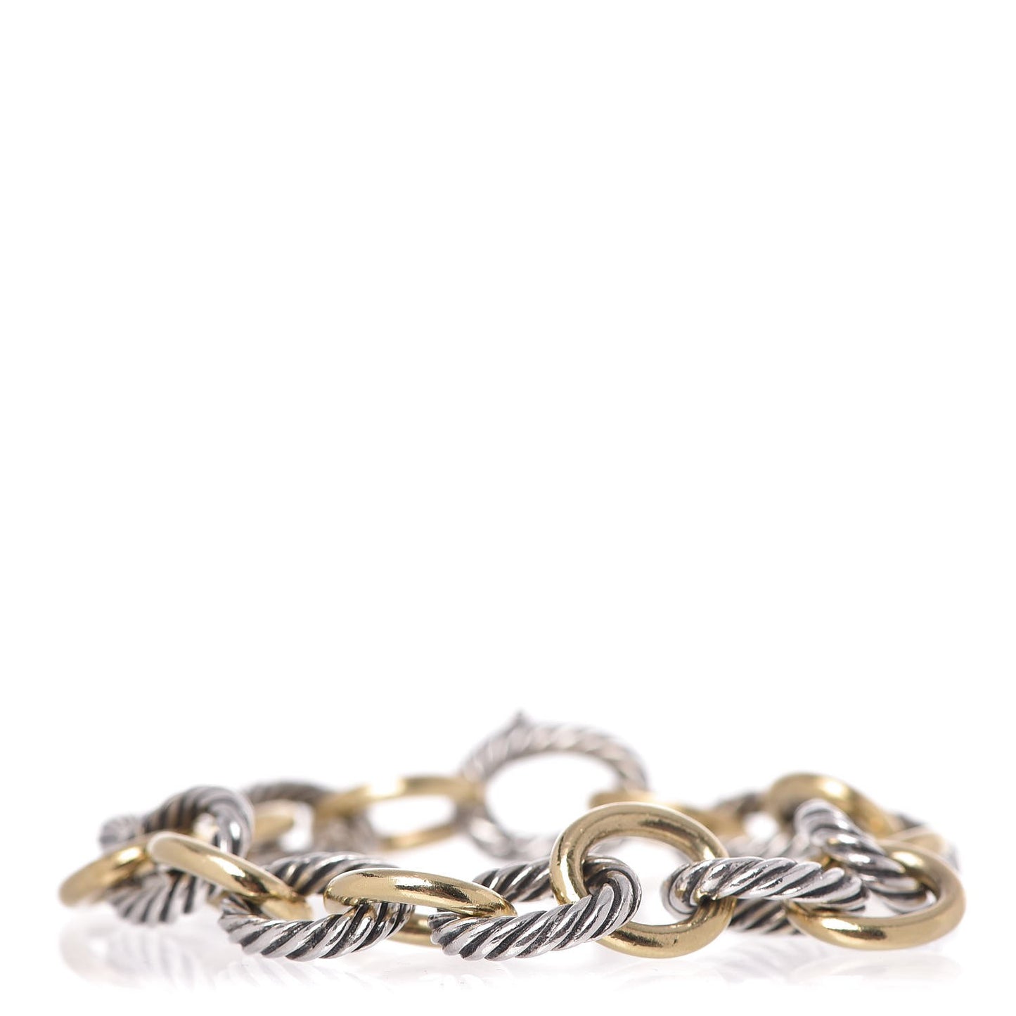 Sterling Silver 18K Yellow Gold 12mm Large Oval Link Bracelet