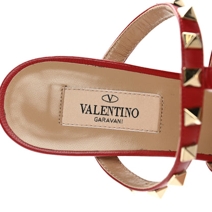 Valentino Garavani Calfskin Rockstud 60mm Caged Slide Sandals 36 Rosso Valentino 7 of 9