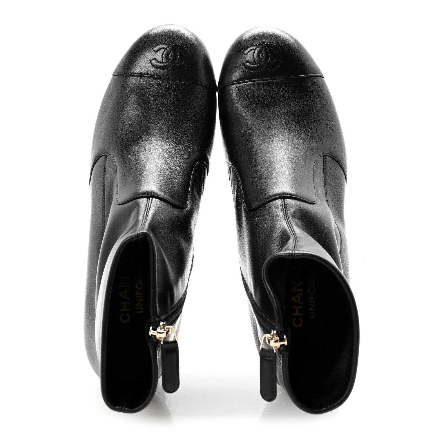 Chanel Stretch Lambskin Cap Toe CC Short Boots 40 Black 2 of 9