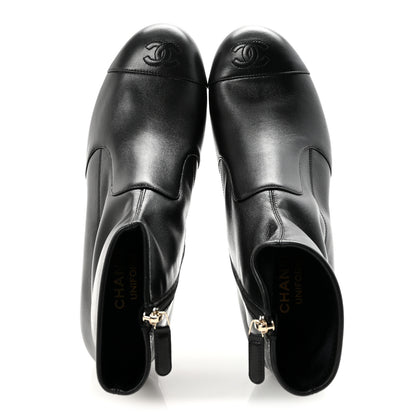 Chanel Stretch Lambskin Cap Toe CC Short Boots 40 Black 2 of 9