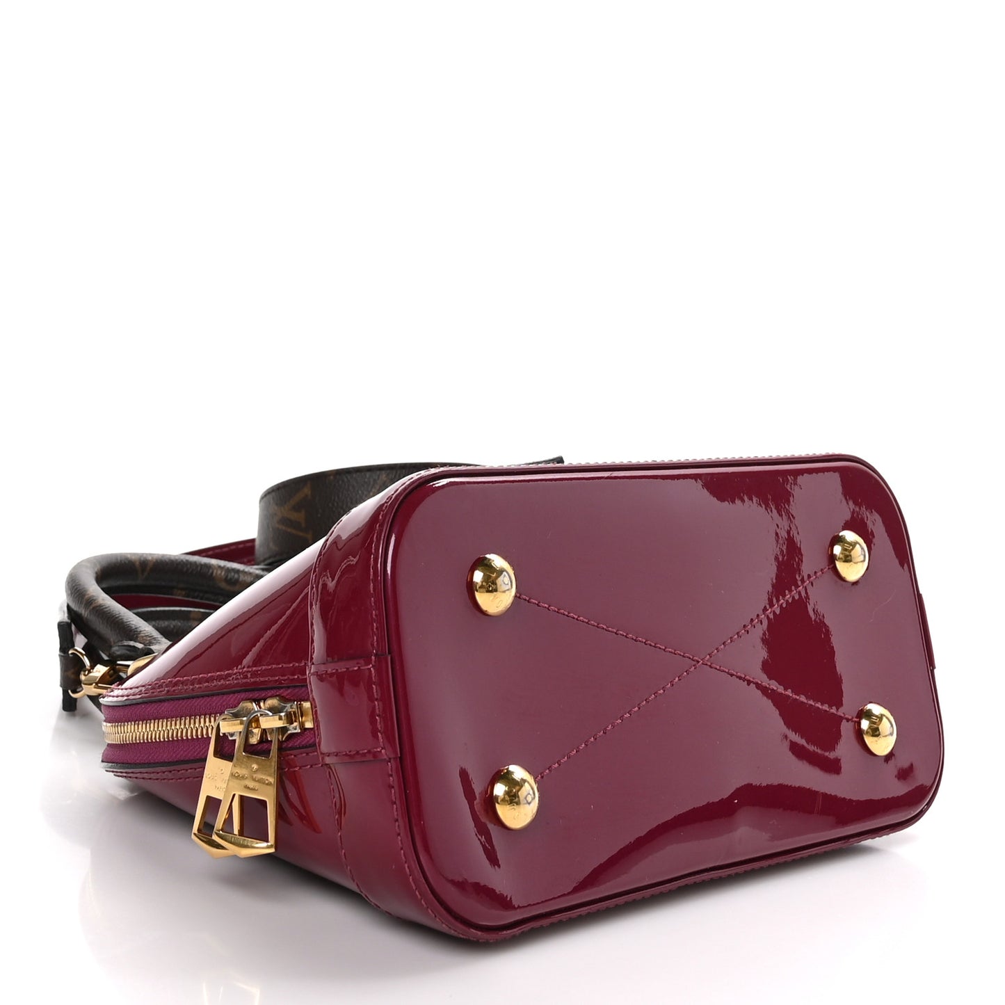 LOUIS VUITTON Patent Monogram Alma BB Magenta