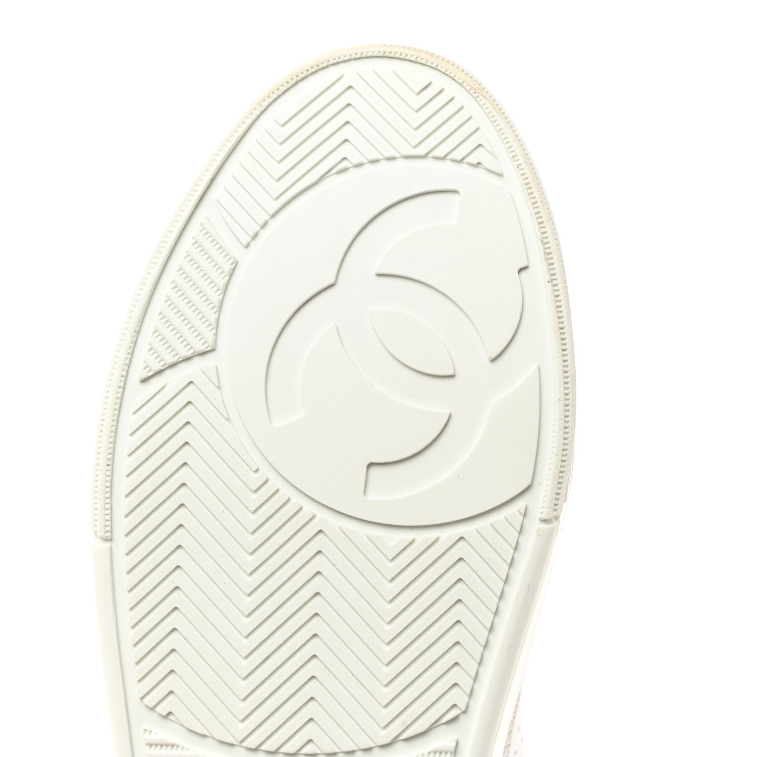 Chanel Calfskin CC Womens Sneakers 36.5 White 8 of 9