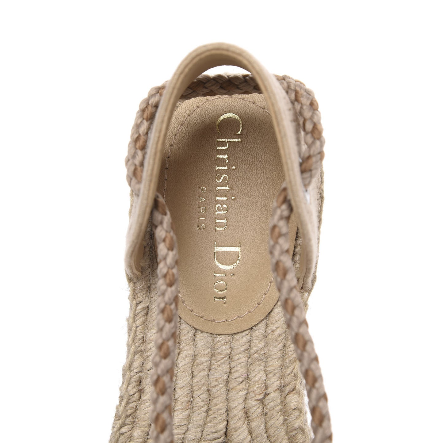 Canvas Embroidered Granville Ankle Tie Espadrille Flat Sandals 37.5 Cream