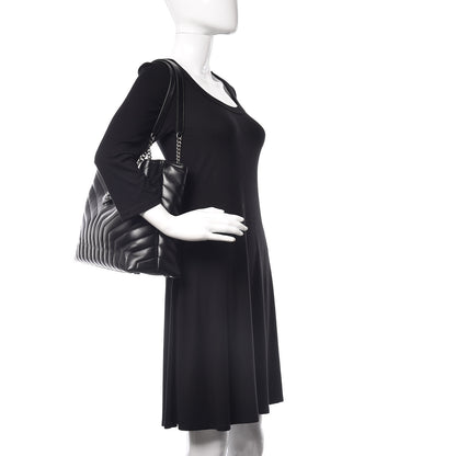 Saint Laurent Calfskin Y Quilted Monogram Large Loulou Shopper Black 2 of 10
