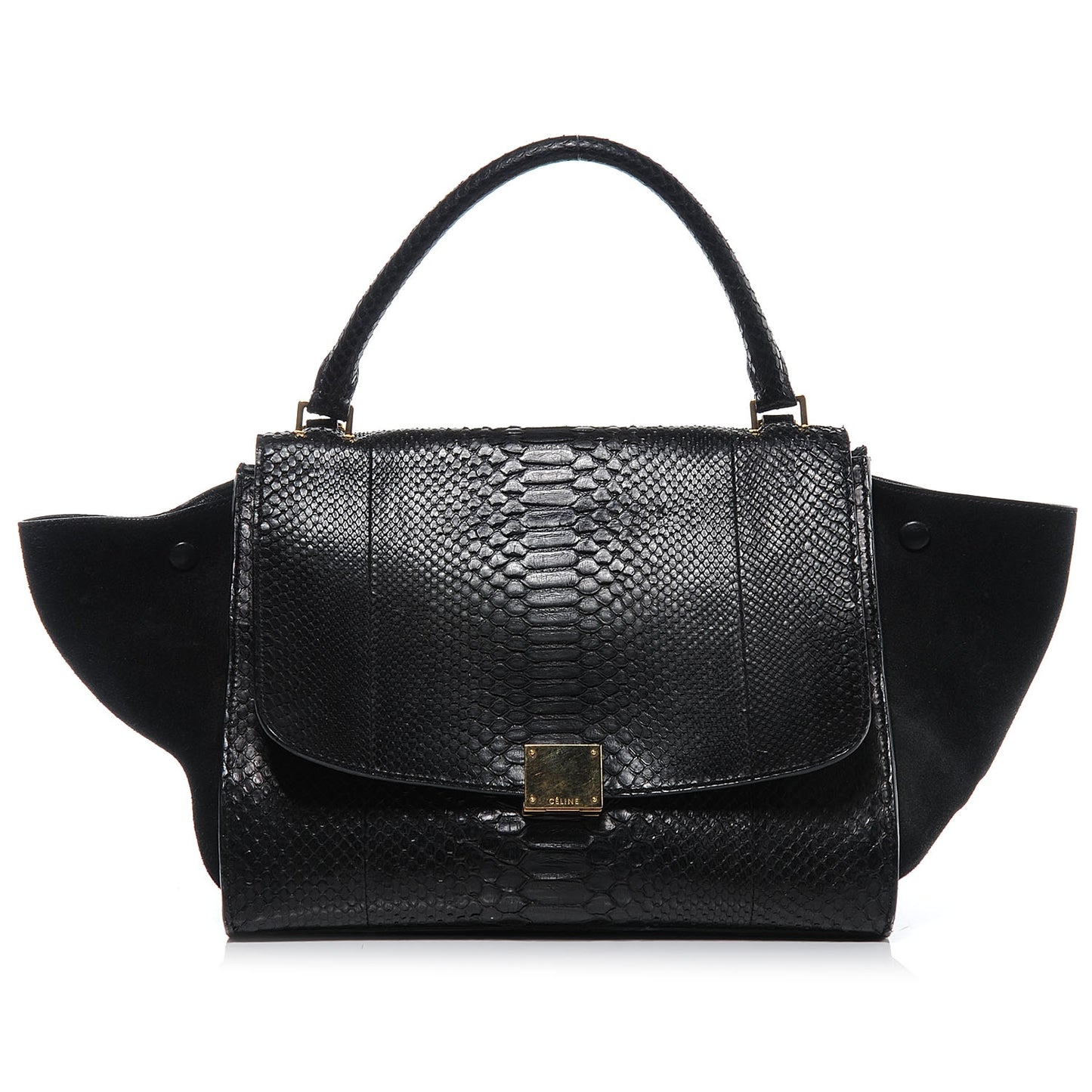 Python and Suede Small Trapeze Black