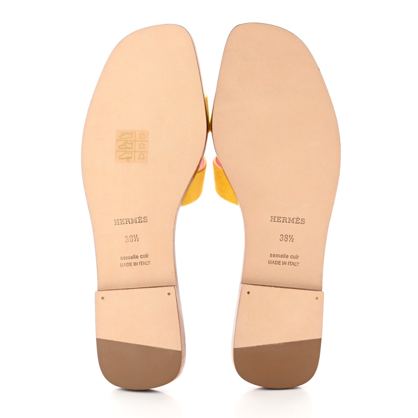 Suede Goatskin Oran Sandals 38.5 Jaune Sable