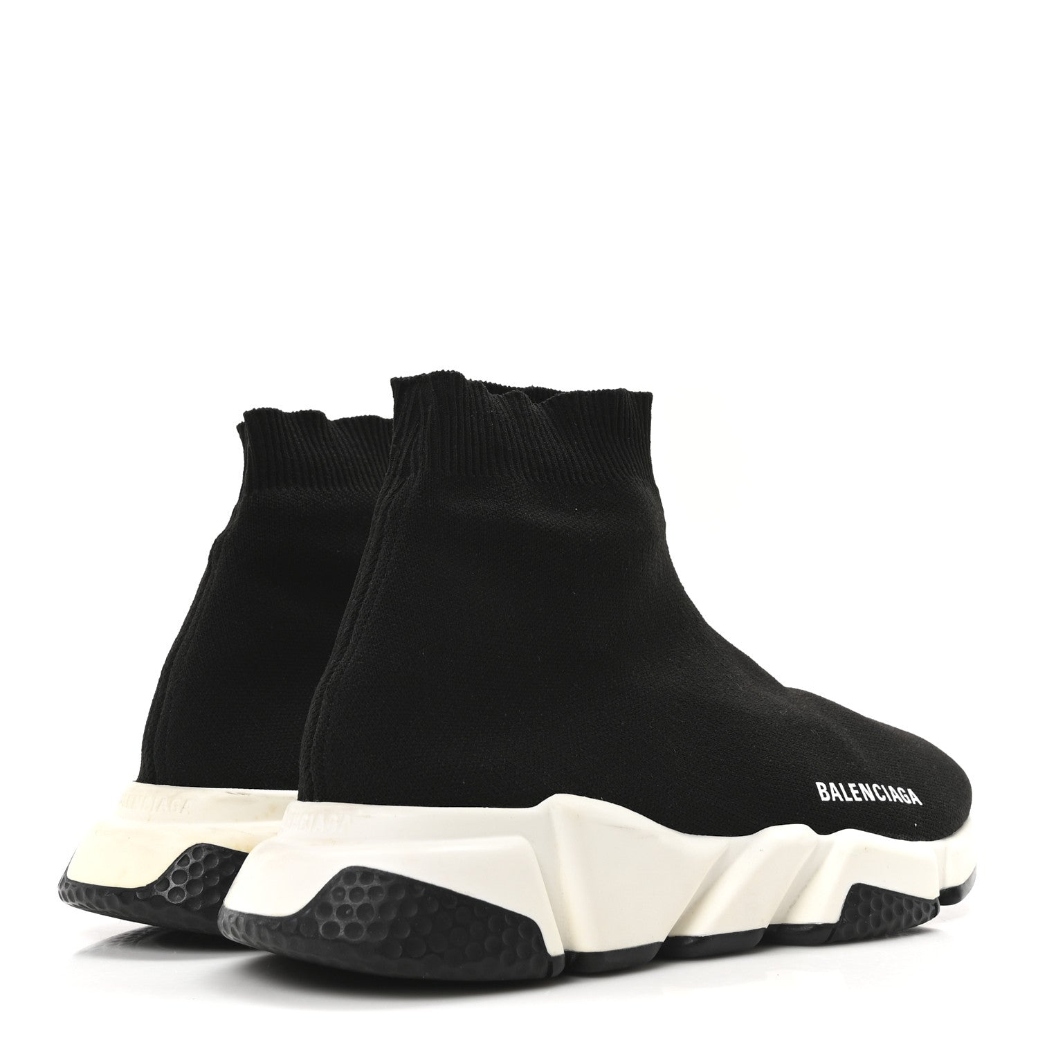 Balenciaga Neoprene Knit Womens Speed Sneakers 40 Black White 4 of 8