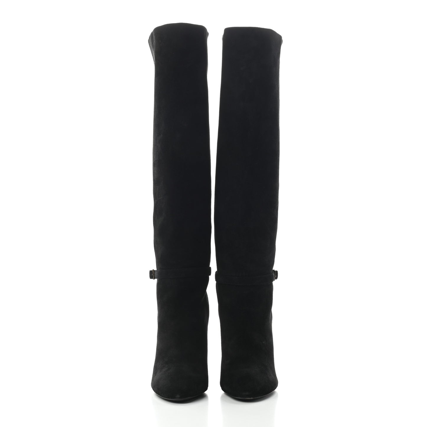 Suede Knee High Boots 40 Black