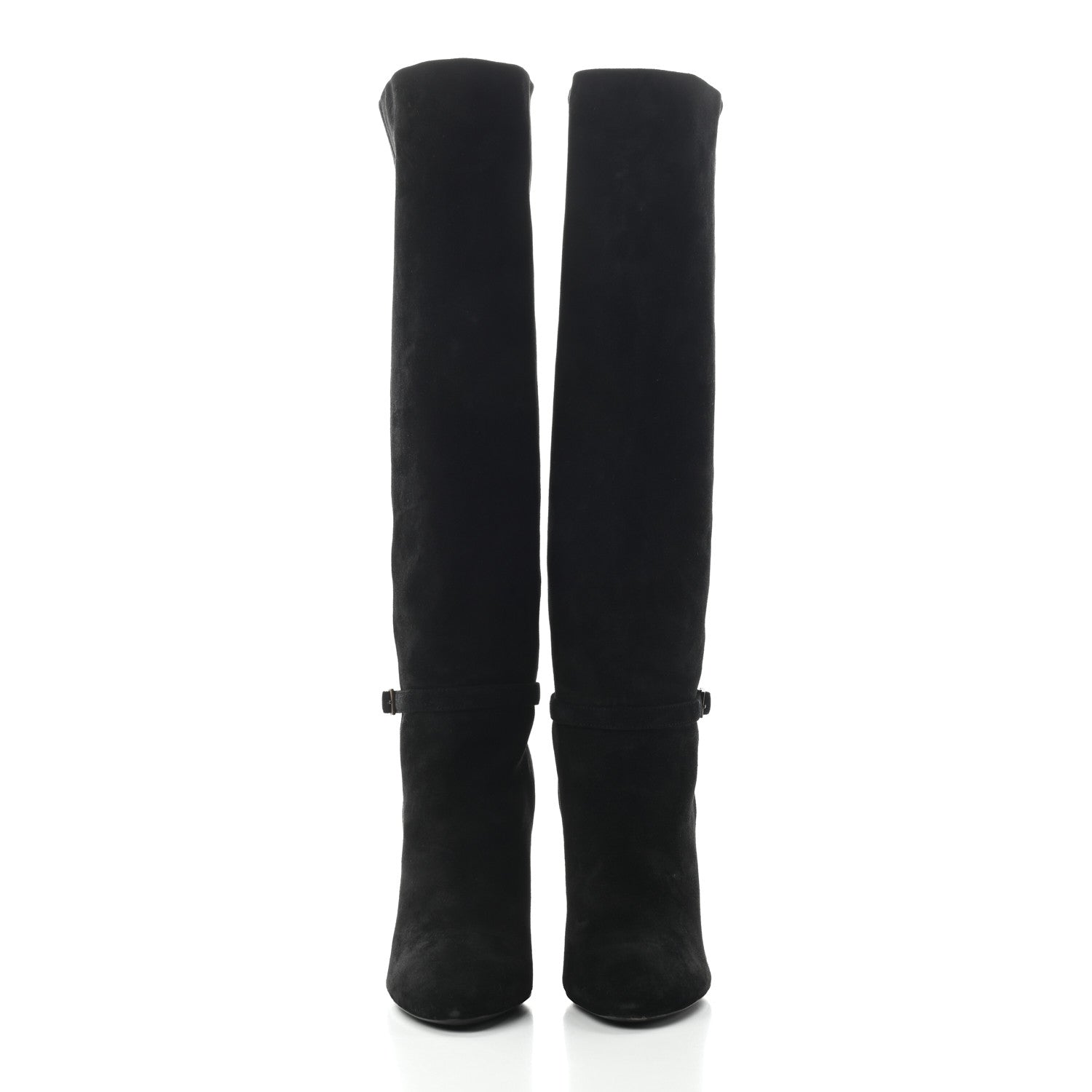 Saint Laurent Suede Knee High Boots 40 Black 2 of 8