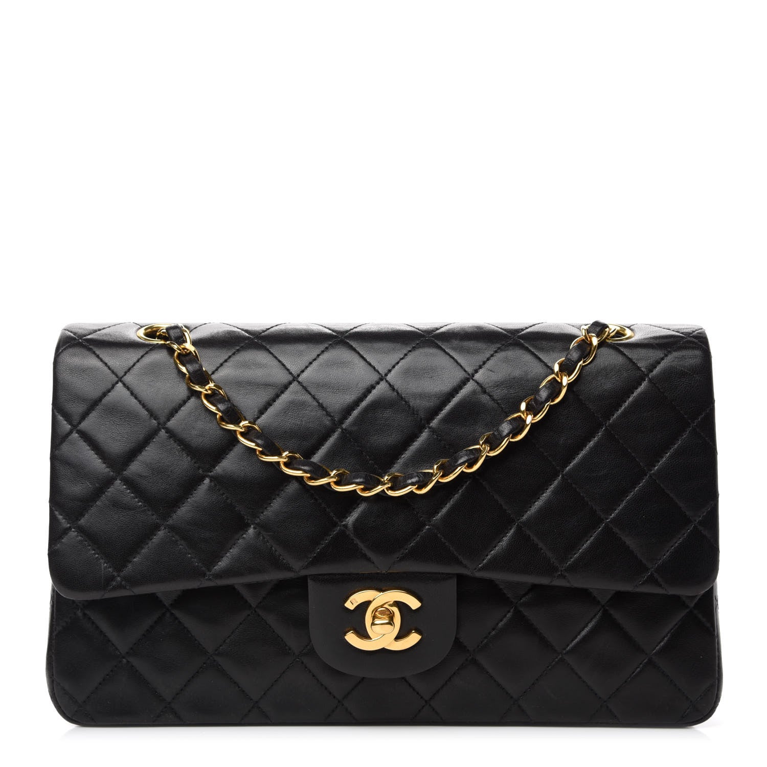 Chanel Lambskin Quilted Medium Double Flap Black 1 of 14