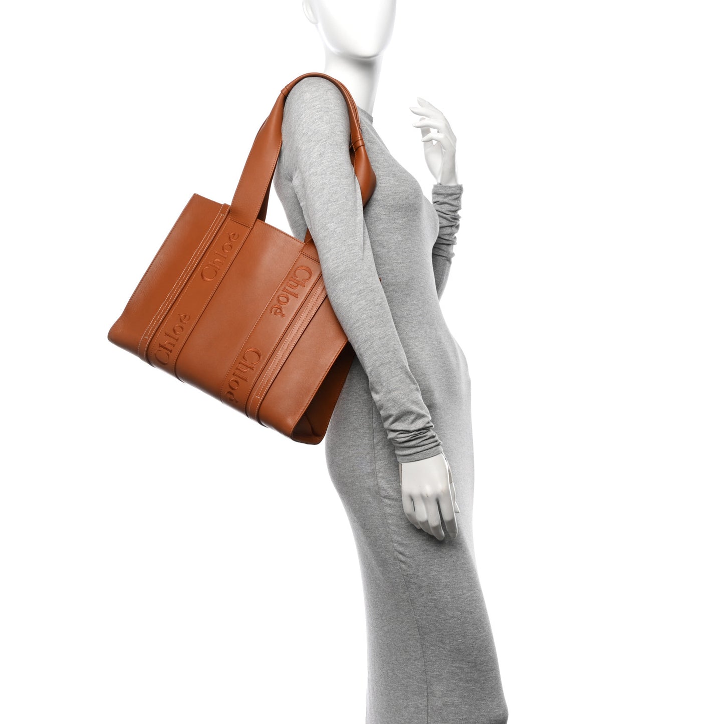 Calfskin Medium Woody Tote Caramel