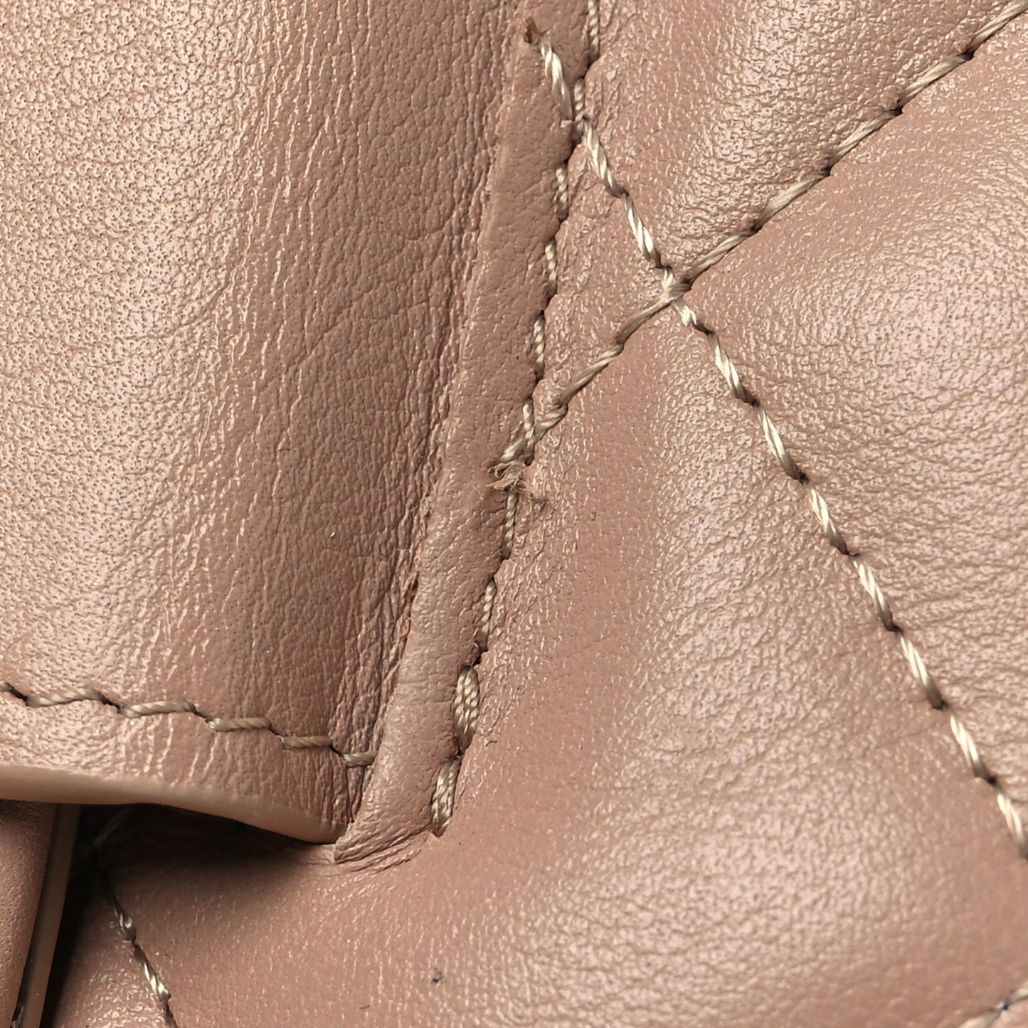Calfskin Quilted Logo Flap Case Beige
