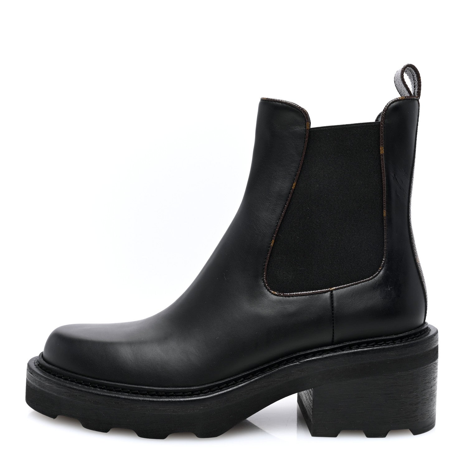 Louis Vuitton Calfskin Monogram Beaubourg Ankle Boots 39 Black 1 of 8