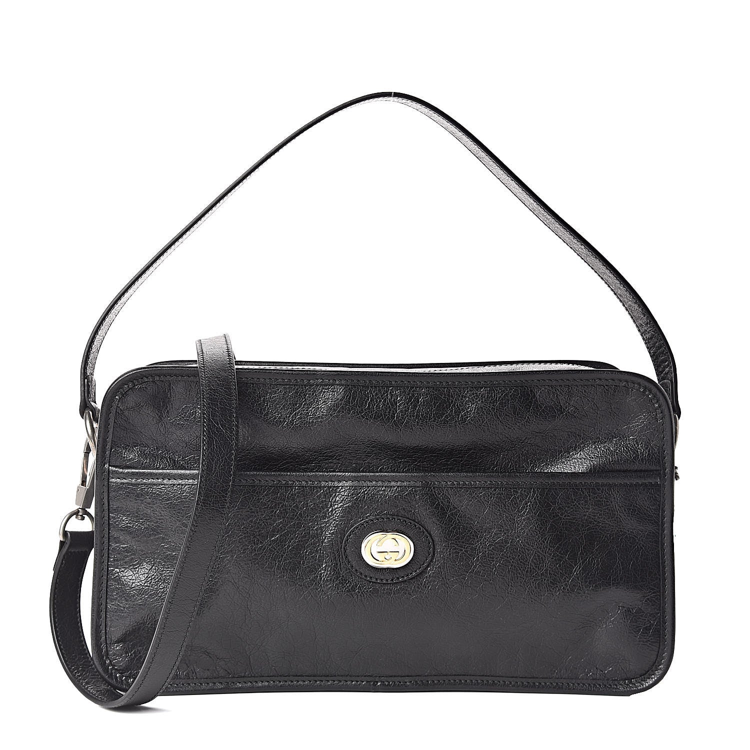 Gucci Fluffy Calfskin Morpheus Shoulder Bag Black 1 of 10