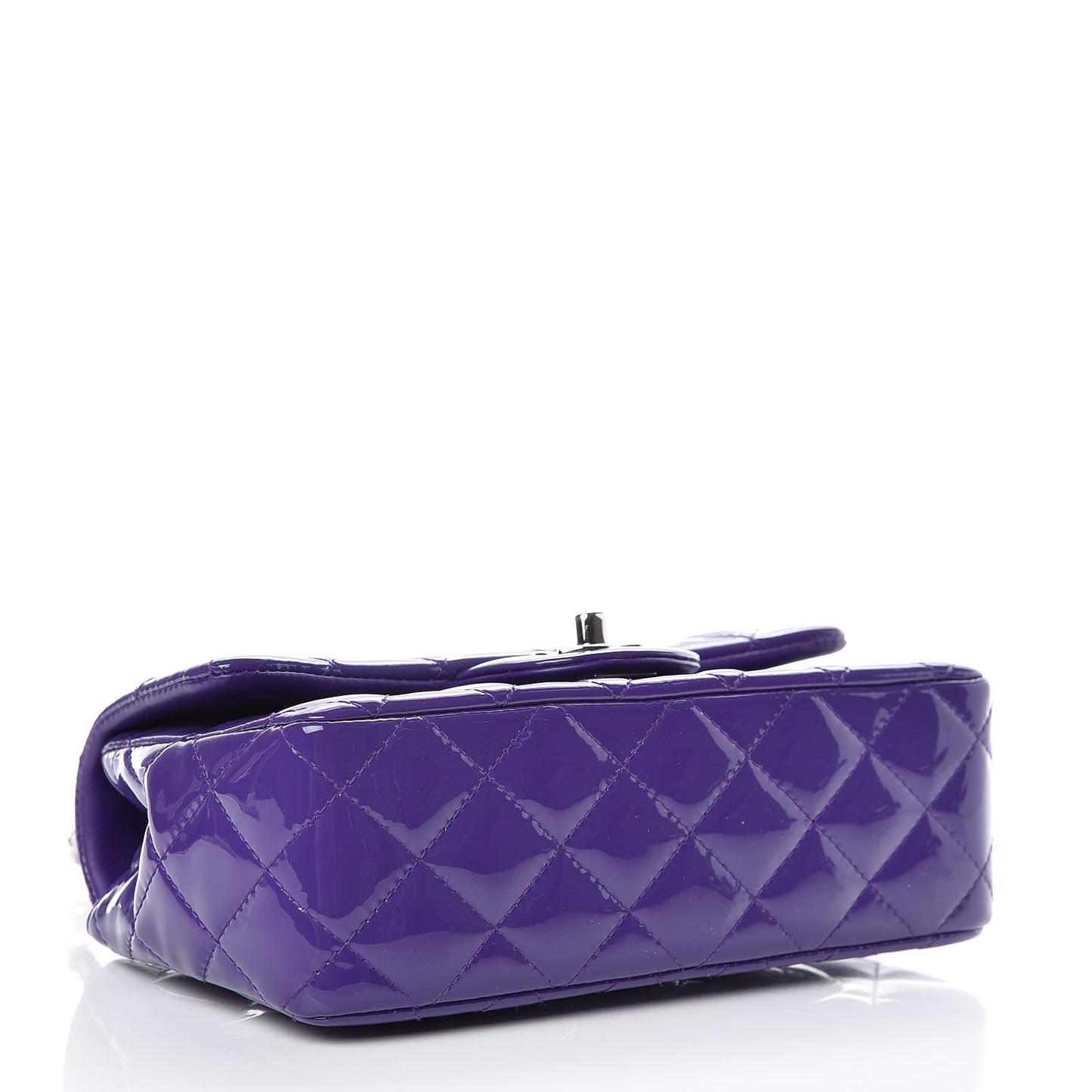 Patent Quilted Mini Rectangular Flap Purple