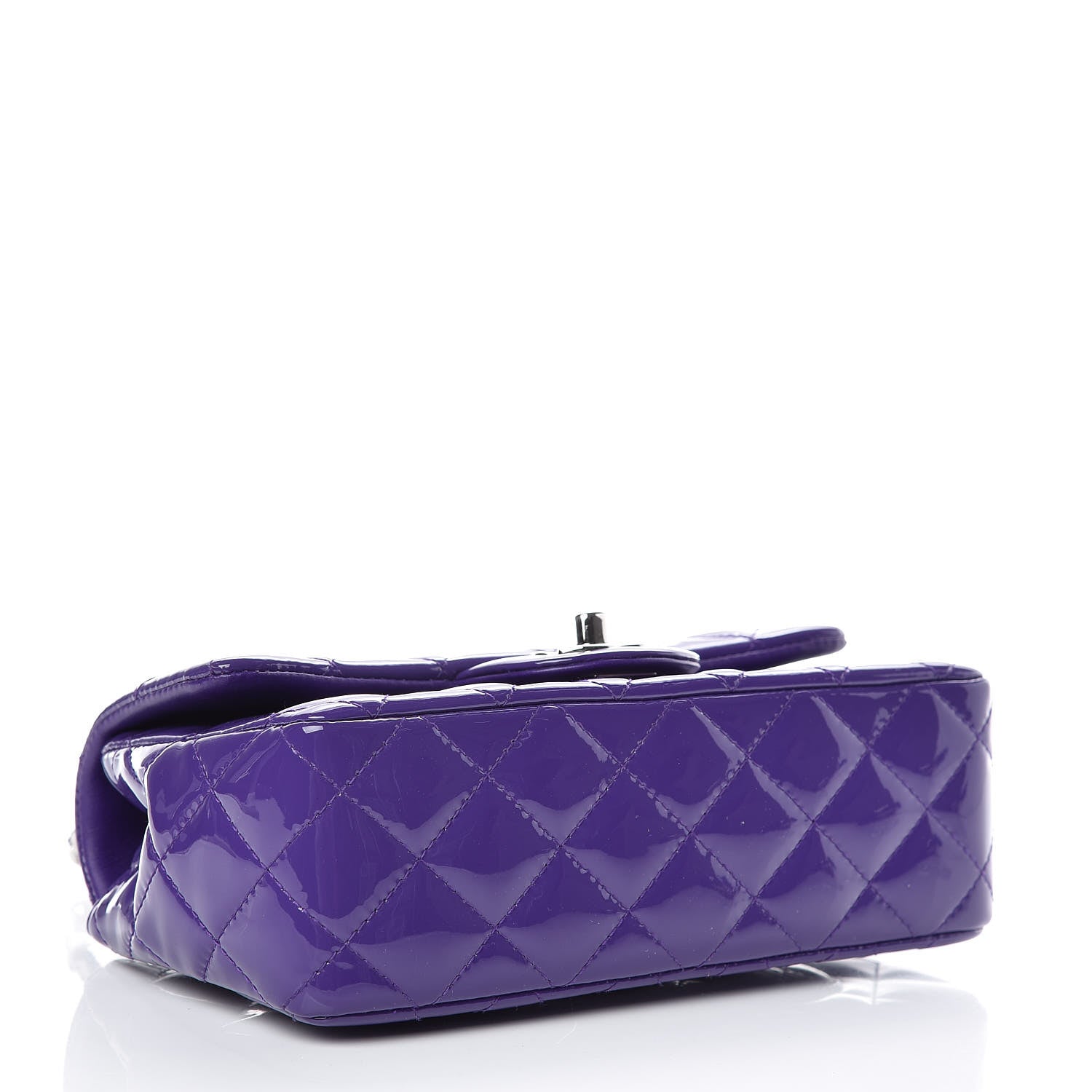 Chanel Patent Quilted Mini Rectangular Flap Purple 4 of 9