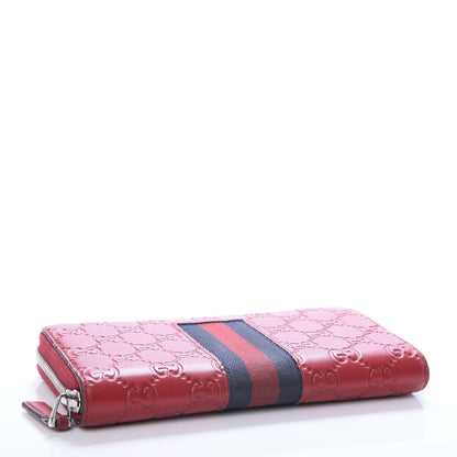 Gucci Guccissima Web Zip Around Wallet Red 4 of 8