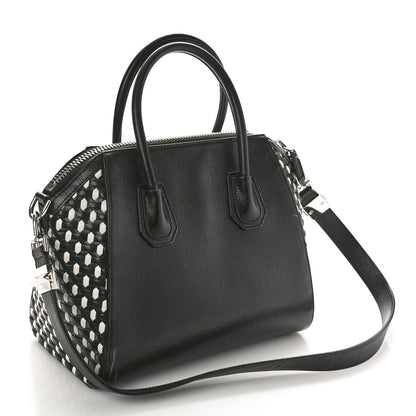 Givenchy Sugar Goatskin Woven Small Antigona Black White 3 of 14