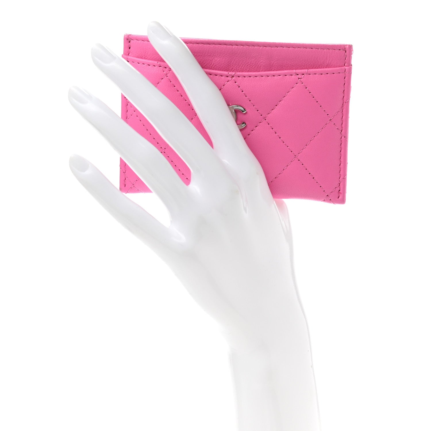 Chanel Lambskin Quilted Card Holder Pink 2 of 10