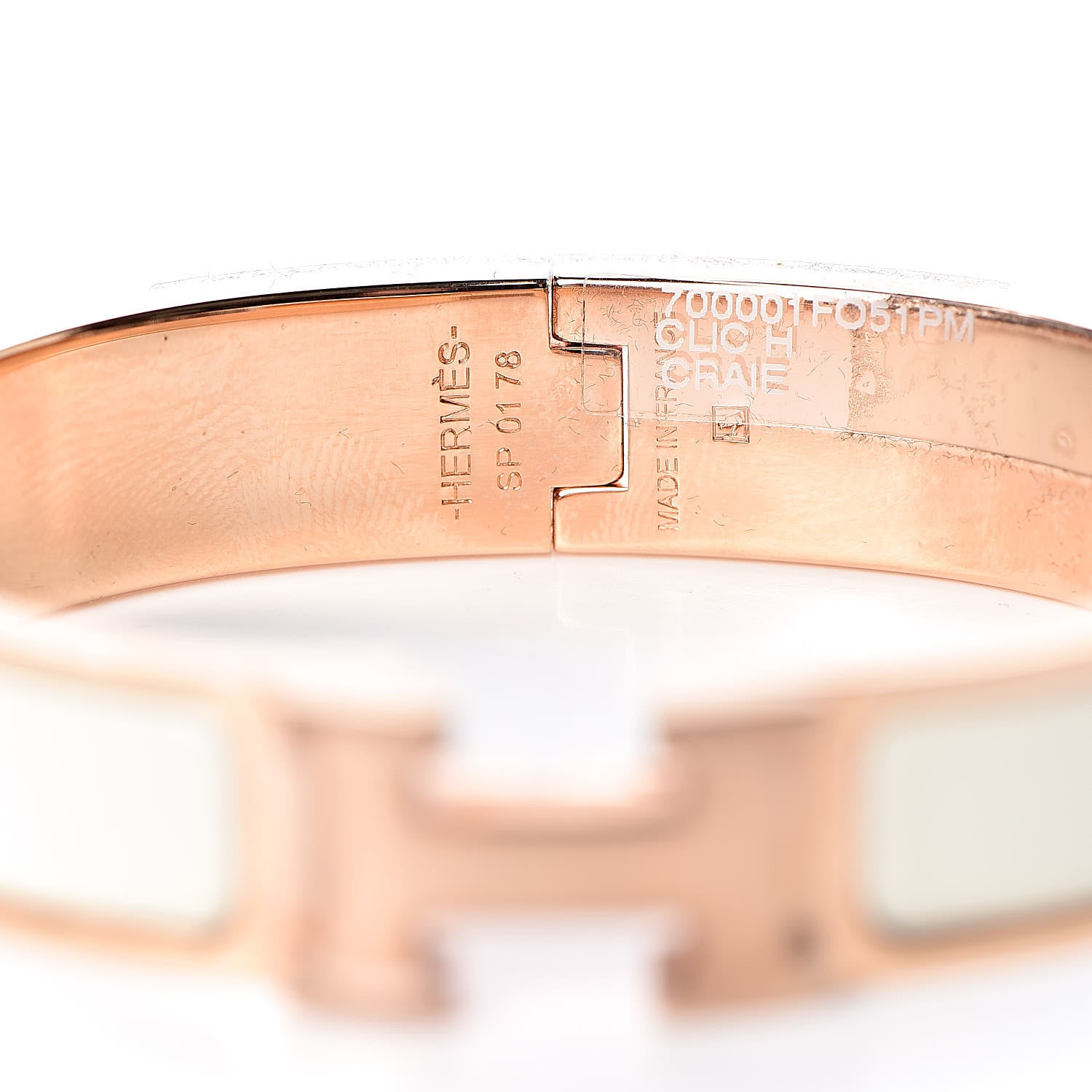 Hermes Enamel Narrow Clic Clac H Bracelet PM Craie 4 of 6
