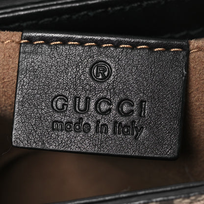 Gucci GG Supreme Monogram Calfskin Small Padlock Shoulder Bag Beige Black Cuir 6 of 13