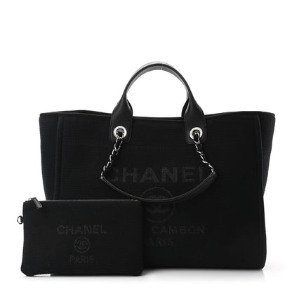 Chanel Mixed Fibers Large Deauville Tote Black 1 of 10
