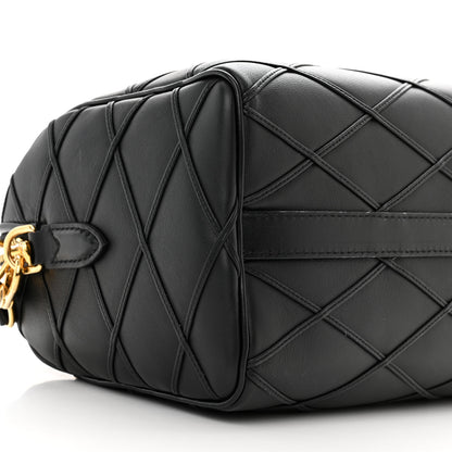 Louis Vuitton Lambskin Malletage Speedy Bandouliere 25 Black 8 of 10