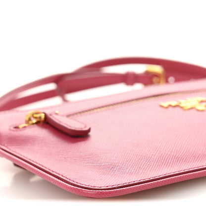 Prada Saffiano Lux Crossbody Bag Peonia 9 of 12