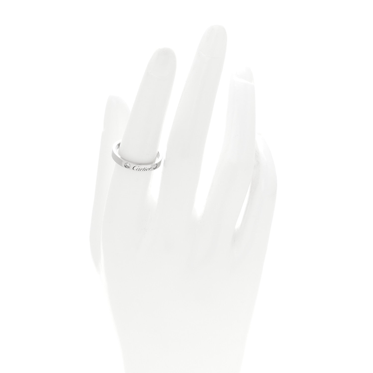 Cartier Platinum 2 Diamond 3mm C De Cartier Wedding Band Ring 54 7 2 of 5
