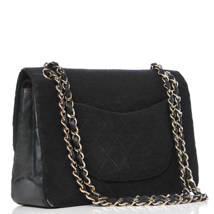 Chanel Jersey Quilted Medium Double Flap Black 3 of 27