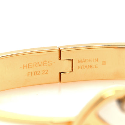 Hermes Enamel Mini Farandole Clic Chaine D'Ancre Bracelet Or White 5 of 5
