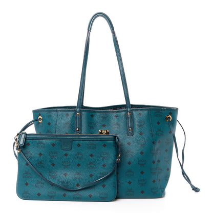 MCM Visetos Medium Project Reversible Shopper Tote Blue 4 of 21