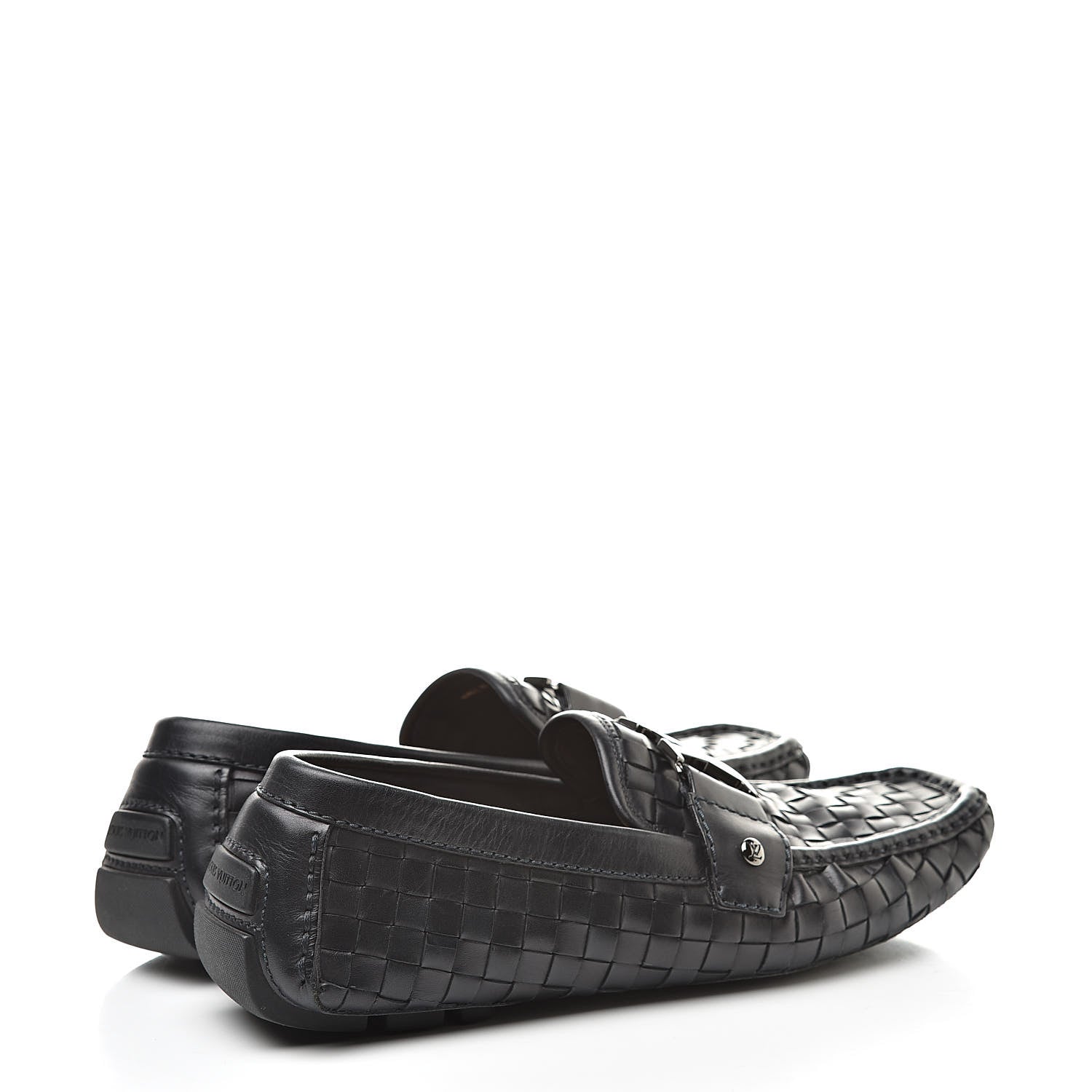 Louis Vuitton Calfskin Woven Mens Monte Carlo Loafers 6.5 Marine 4 of 11