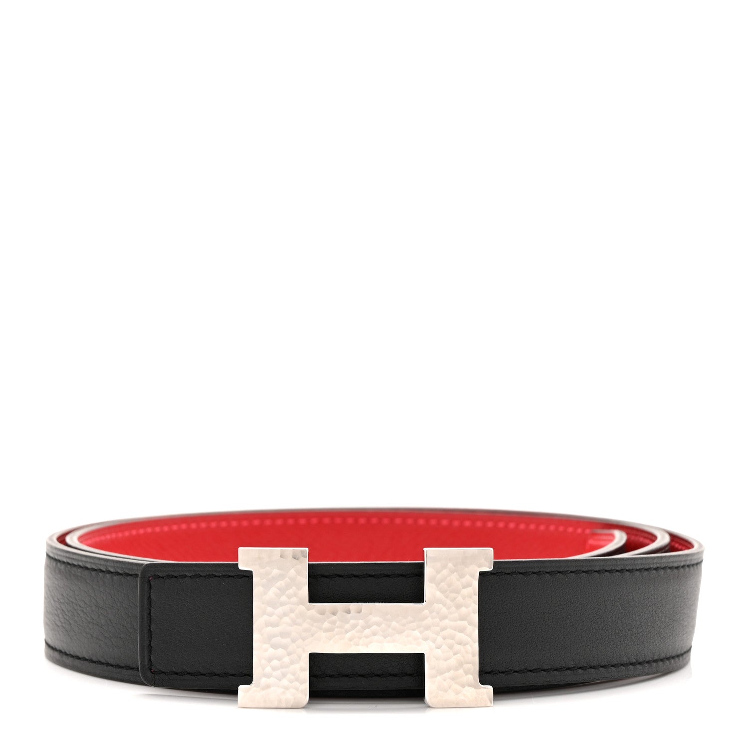 Hermes Swift Epsom 24mm Mini Martelee Constance Belt 85 Rouge Casaque Black 1 of 7