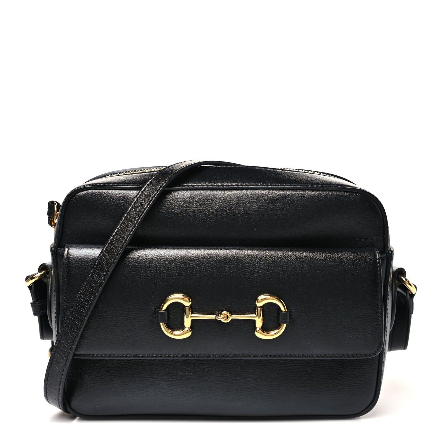 Textured Calfskin Small Horsebit 1955 Shoulder Bag Black