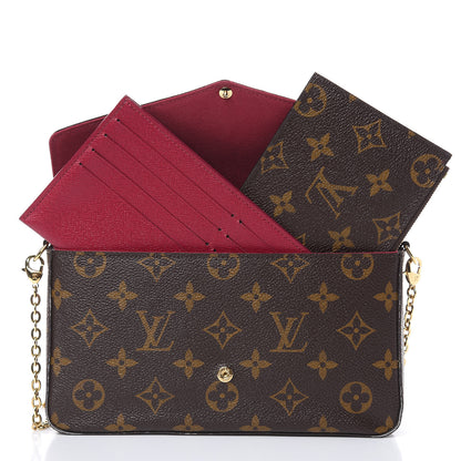 Louis Vuitton Monogram Pochette Felicie Chain Wallet Fuchsia 5 of 13
