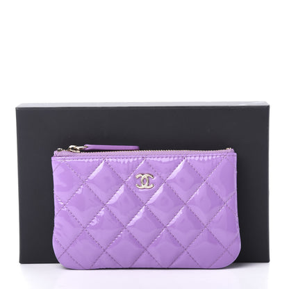 Chanel Patent Quilted Small Cosmetic Case Purple 8 of 8
